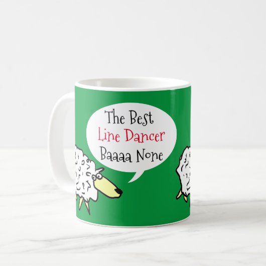 Schapenontwerp Best Line Dancer Coffee Mok (Voorkant links)