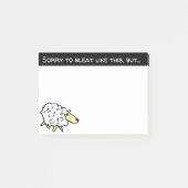 Schapenontwerp met bericht "Sorry voor het blaten, Post-it® Notes (Voorkant)