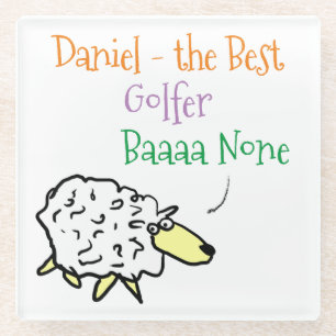 Schapenontwerp voor een Onderzetter van Golferglas Glazen Onderzetter