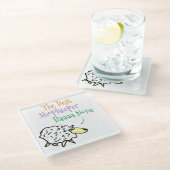 Schapenontwerp voor een Onderzetter van shopkeeper Glazen Onderzetter (Schuin)