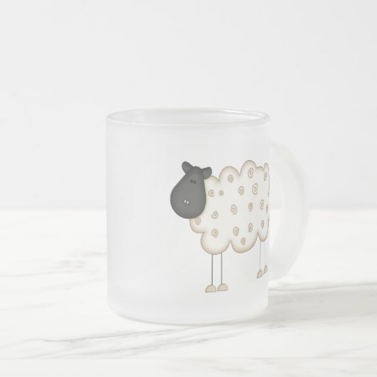 Schapenoverhemden en schenkingen matglas koffiemok (Voorkant rechts)