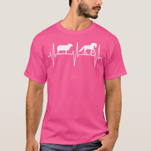 Schapenpaard Lover Sheep Heartbeat Farmer Sheep Lo T-shirt