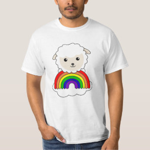 Schapenregenboogzoete dieren kleurrijke schapen zo t-shirt