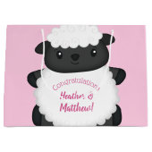 Schapenroze Baby shower Groot Cadeauzakje (Voorkant)