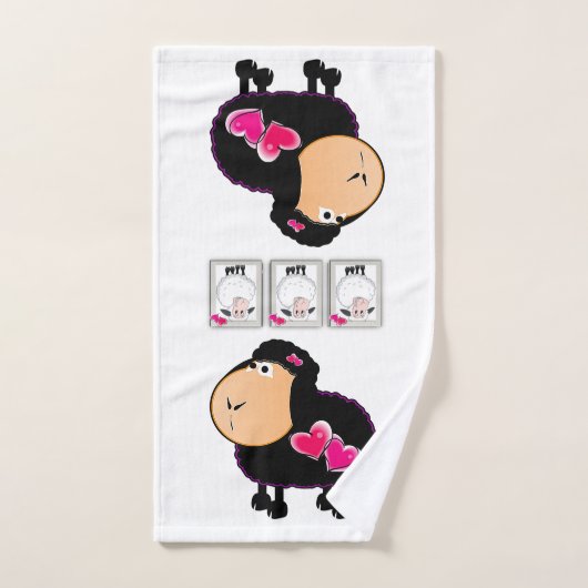 Schapenroze harten handdoekjes bad handdoek (Handdoek)