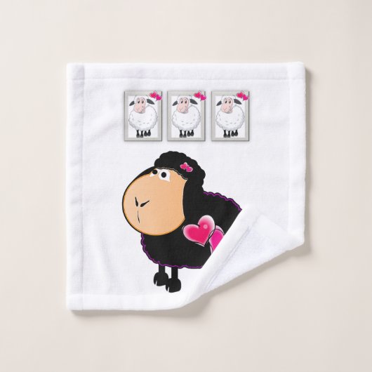 Schapenroze harten handdoekjes bad handdoek (Wasdoekje)