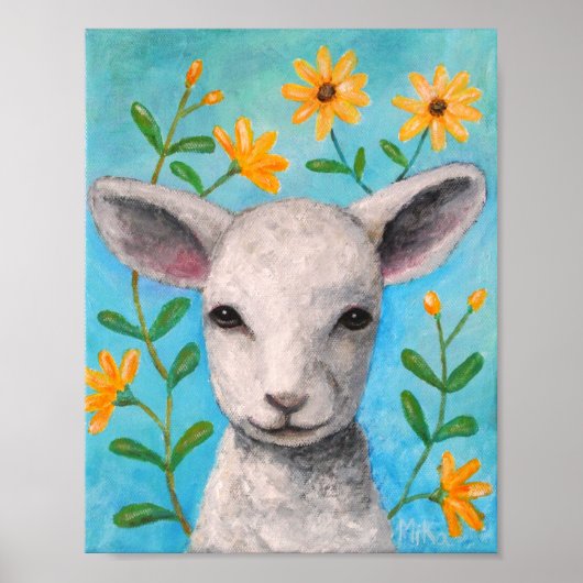 Schapenschilders Afdruklampjes Starthuis Kunst voo Poster (Voorkant)