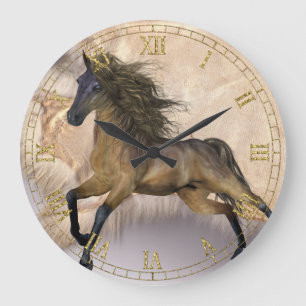 Schapenvacht op Wild Horse Wall Clock Grote Klok