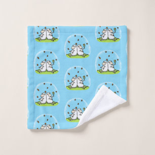 Schapenvrienden en vlinders cartoon bad handdoek
