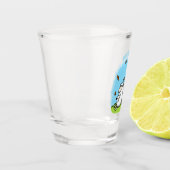 Schapenvrienden en vlinders cartoon shot glas (Links)