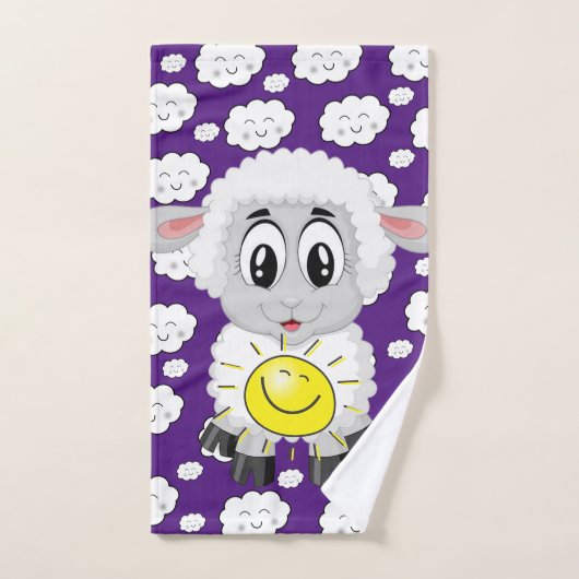 Schapenwolken Sun Paarse handdoekjes Bad Handdoek (Handdoek)