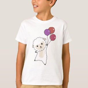 Schapenzoete dieren vliegen ballonnen voor kindere t-shirt
