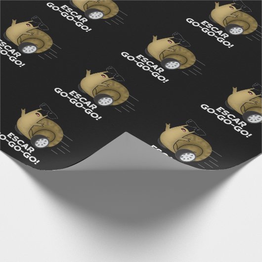 Schar-go-go Funny French Snail Pun Dark BG Cadeaupapier (Hoek)