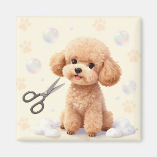 Scharen voor het verzorgen van cute Poodles in Bub Magneet