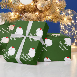 Scharige schapen Kerst dier inpakpapier rollen