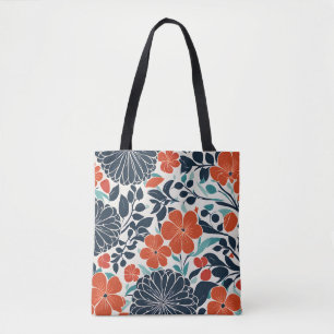 Scharlaken en zwart Modern Floral Tas