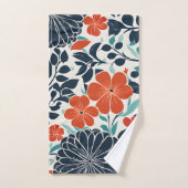 Scharlaken en zwart Modern Floral Tas Bad Handdoek (Handdoek)