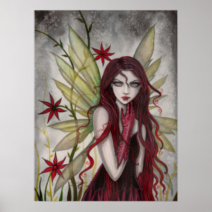 Scharlaken Fee Fantasy Kunst door Molly Harrison Poster