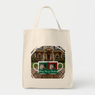 Scharlaken kat, Foto Tekst Aanpassen , Meowy Kerst Tote Bag