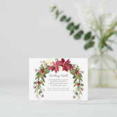 Scharlaken rode poinsettia die goed bruiloft wense informatiekaartje (Staand voorkant)