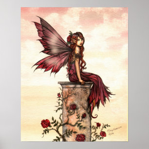 Scharlaken Roos Fee Fantasie Kunst Poster