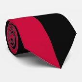 Scharlaken & zwart gespleten kleur stropdas (Opgerold)