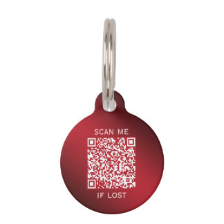Scharlakenrode aangepaste QR-code huisdieridentifi Huisdierpenning
