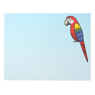 Scharlakenrode Cartoon Ara Papegaai Vogel Notitieblok