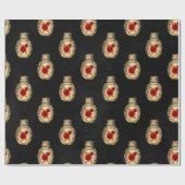 Scharlakenrood en Zwart Rood Heks Cadeaupapier (Vlak)