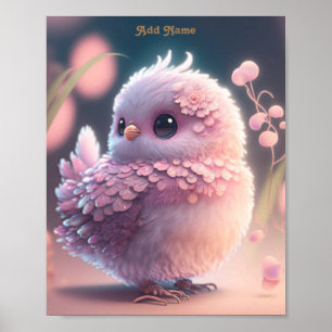 Scharme Schattige Roze Baby Uil Kinderkamer Printb Poster