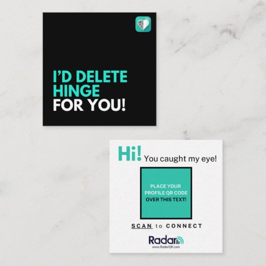 Scharnier verwijderen vierkante visitekaartje (Voorkant / Achterkant)