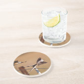 Scharnierende vliegers (Tyrannus Forficatus) Zandsteen Onderzetter (Zijkant)