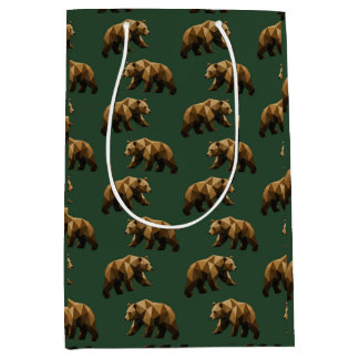 Scharrelende bruine beren patroon inpakpapier medium cadeauzakje