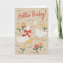 Scharrelende Gans Familie Nieuwe Baby Verjaardagsk