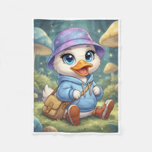 Scharrelende Kleine Avontuurlijke Eend In Magisch Fleece Deken