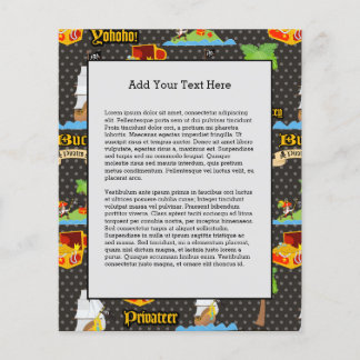 Schat-eiland Palmboom Piratenvlag Plunderen Flyer