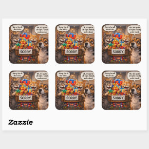 Schat, het spijt me kat en hond excuses stickers l
