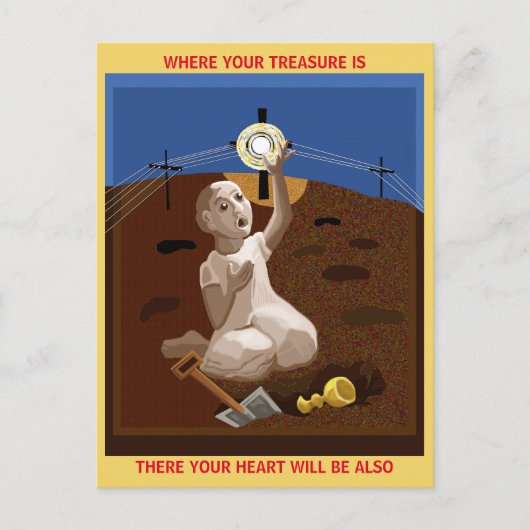 Schat in een veld briefkaart (Voorkant)