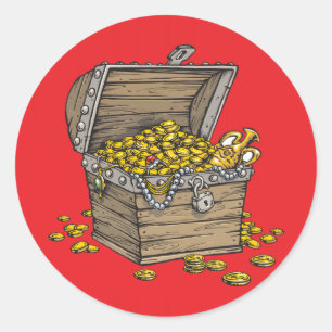 Schat op rood ronde sticker