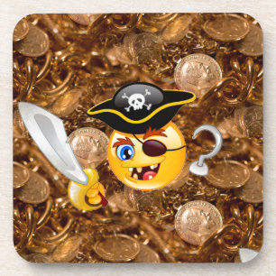 schat piratenpartij emoji bier onderzetter