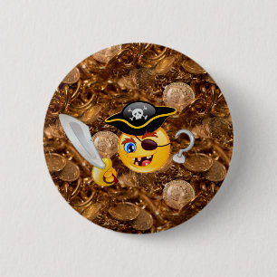 schat piratenpartij emoji ronde button 5,7 cm