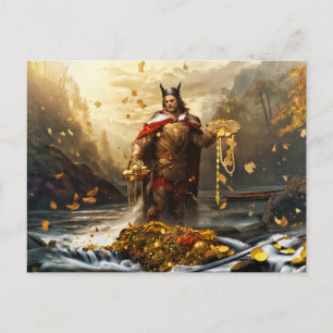 schat van de Nibelungen in de Rijn. Briefkaart