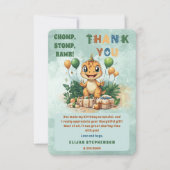 Schat van een kleine dinosauriër jongen 1e verjaar bedankkaart (Voorkant)