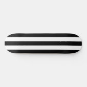 Schatbord Solid Black & White Stripe Skateboard (Horizontaal)