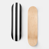 Schatbord Solid Black & White Stripe Skateboard (Voorkant)
