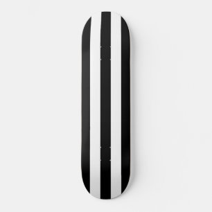 Schatbord Solid Black & White Stripe Skateboard