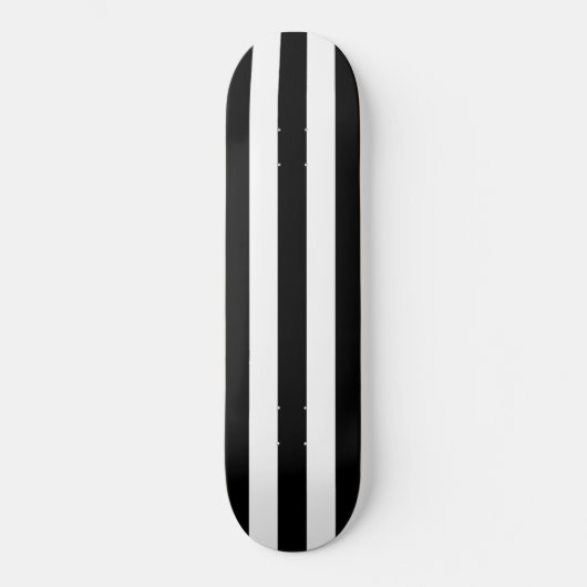 Schatbord Solid Black & White Stripe Skateboard (Voorkant)