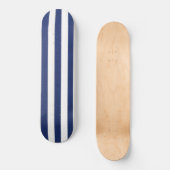 Schatbord Solid Dark Blue & White Stripe Skateboard (Voorkant)