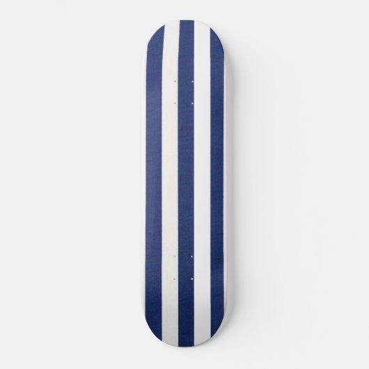 Schatbord Solid Dark Blue & White Stripe Skateboard (Voorkant)