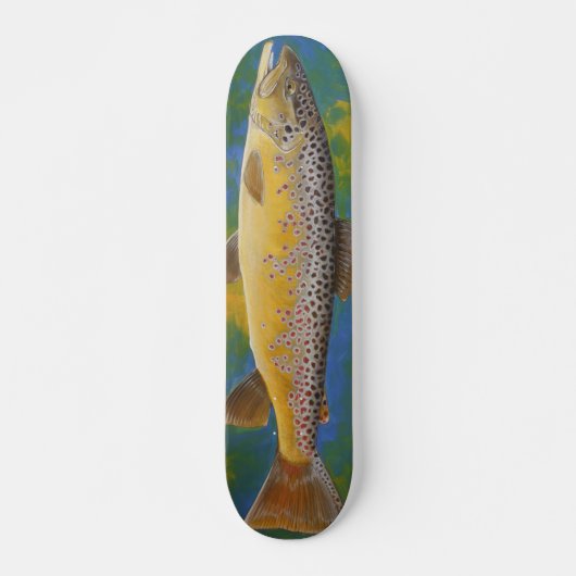 Schatbord van bruine forel skateboard (Voorkant)